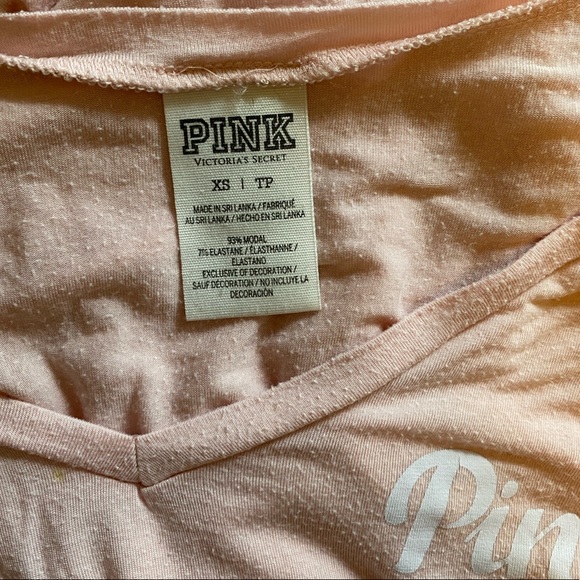 Pink v neck t shirt - Picture 2 of 5